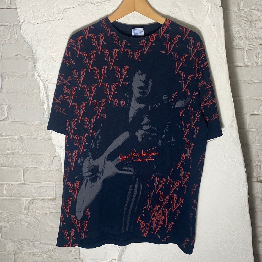 Vintage 1992 Stevie Ray Vaughan SRV Brockum All Over Print T-Shirt XL All Sport